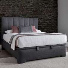 Milton Fabric Ottoman Storage Double Bed In Slate - UK