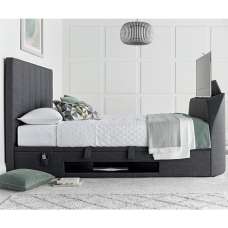 Milton Fabric Ottoman Storage King Size TV Bed In Slate - UK