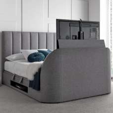 Milton Fabric Ottoman Storage Super King Size TV Bed In Grey - UK