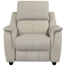 Milun Leather Electric Recliner 1 Seater Sofa In Cloud - UK
