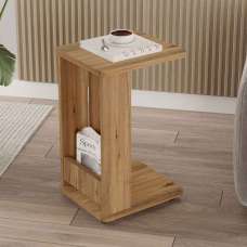Mini Wooden Side Table with Magazine Rack in Atlantic Pine - UK