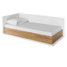 Minot Kids Storage Single Bed Left In Natural Hickory Oak - UK