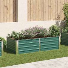 Modenza 160 x 80 x 45cm Garden Galvanised Steel Planter in Green - UK