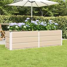 Modenza 160 x 45cm Garden Steel Planter In Ivory - UK