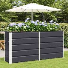 Modenza 160 x 75cm Garden Steel Planter In Anthracite - UK