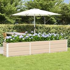 Modenza 240 x 45cm Garden Steel Planter In Ivory - UK