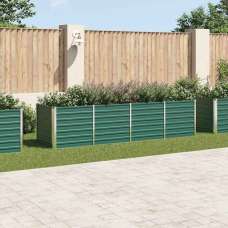 Modenza 320 x 80 x 77cm Garden Galvanised Steel Planter in Green - UK