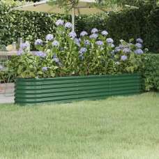 Modenza Oval 224 x 40 x 36cm Garden Galvanised Steel Planter in Green - UK