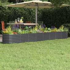 Modenza Oval 332 x 40 x 36cm Garden Galvanised Steel Planter in Anthracite - UK
