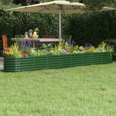Modenza Oval 332 x 40 x 36cm Garden Galvanised Steel Planter in Green - UK