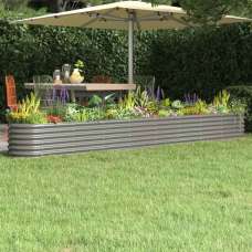 Modenza Oval 332 x 40 x 36cm Garden Galvanised Steel Planter in Grey - UK