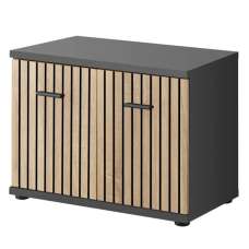 Moena Wooden Hallway Seating Bench 2 Doors In Anthracite - UK