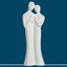 Moline Ceramics Couple Greetings Sculpture In White - UK