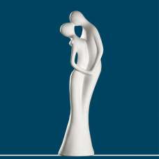 Moline Ceramics Couple In Love Sculpture In White - UK