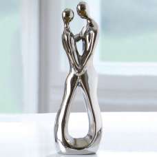 Moline Ceramics Francis Couple Look Of Love Sculpture In Silver - UK