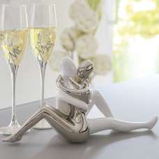 Moline Ceramics Love Story Sculpture In White And Silver - UK