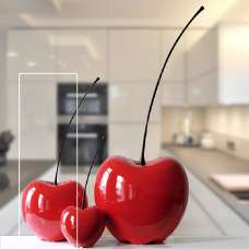 Moline Medium Ceramics Passion Cherry Sculpture In Red - UK