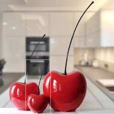 Moline Small Ceramics Passion Cherry Sculpture In Red - UK