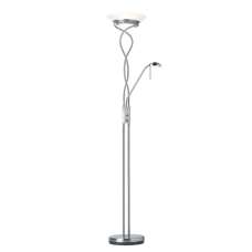 Monaco Mother And Child Task Floor Lamp In Satin Chrome - UK