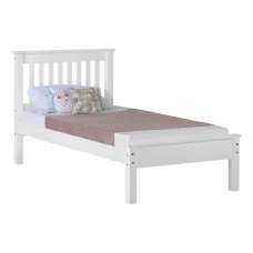 Merlin Wooden Low Foot End Single Bed In White - UK