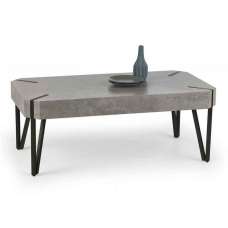Monroe Stone Effect Coffee Table with Black Metal Legs - UK
