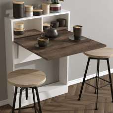 Montavio Wooden Folding Dining Table In White And Patara - UK