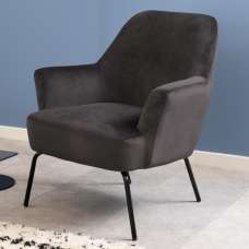 Montclair Fabric Lounge Chair With Black Legs In Dark Grey - UK