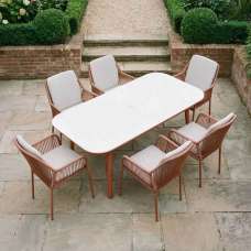 Monterey Aluminium Rectangular Outdoor 6 Seater Dining Set in Terracotta - UK