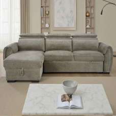 Montfield Fabric Universal Corner Sofabed in Mushroom - UK