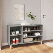 Monza Wooden Hallway Shoe Storage Rack In Concrete Effect - UK