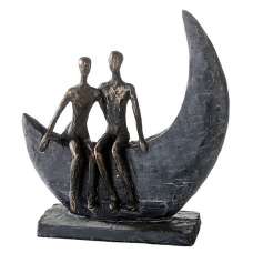 Moon Poly Design Sculpture In Burnished Bronze And Grey - UK