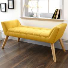 Mopeth Fabric Hallway Seating Bench In Yellow - UK