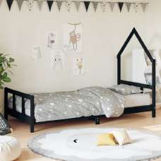 Moraira 90x200cm Wooden Children Bed In Black - UK