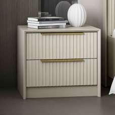 Morano Wooden Bedside Cabinet With 2 Drawers in Stone - UK