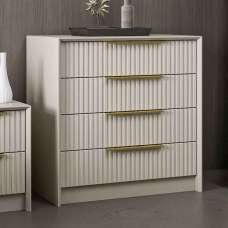 Morano Wooden Chest of 4 Drawers in Anthracite and Stone - UK