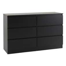 Mcgowan Wooden Chest Of Drawers In Black With 6 Drawers - UK