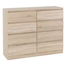 Mcgowan Wooden Chest Of Drawers In Sonoma Oak With 8 Drawers - UK