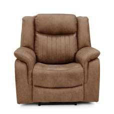 Morlix Fabric Electric Recliner 1 Seater Sofa in Tan - UK