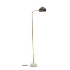 Moroni Black Metal Floor Lamp With White Marble Base - UK