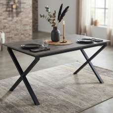 Morven Rectangular Wooden Dining Table in Concrete - UK