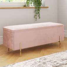 Mullion Fabric Storage Ottoman In Pink - UK