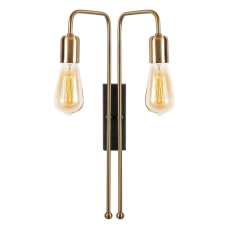 Mum 2 Light Metal Wall Lamp in Gold and Black - UK