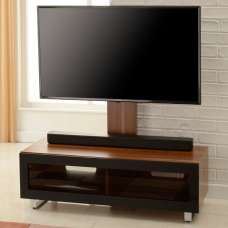 Muncie Small Wooden TV Stand With Metal Bracket In Walnut - UK