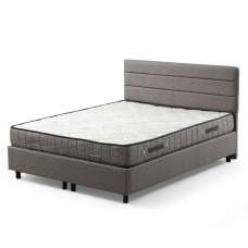 Mylor Fabric Ottoman Storage Double bed in Light Grey - UK