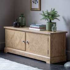 Mestiza Wooden TV Stand With 2 Doors In Natural - UK