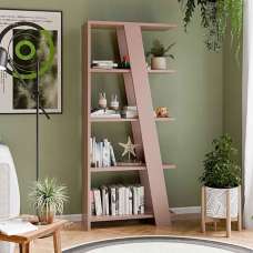 Nadia Wooden Shelving Unit with 4 Shelves in Terracotta - UK