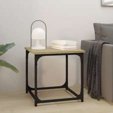 Nadra Wooden Side Table Square In Sonoma Oak - UK