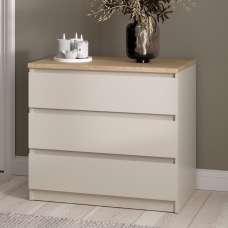 Nakou Wooden Chest Of 3 Drawers In Cashmere - UK