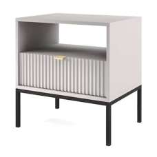 Napa Wooden Bedside Cabinet With 1 Door In Matt Grey - UK