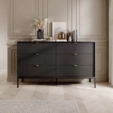 Napa Wooden Chest Of 6 Drawers In Matt Black - UK